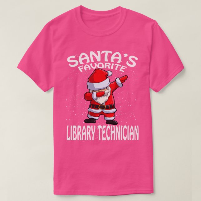 Santas Favorite Bibliotek Technician jul T Shirt (Design framsida)