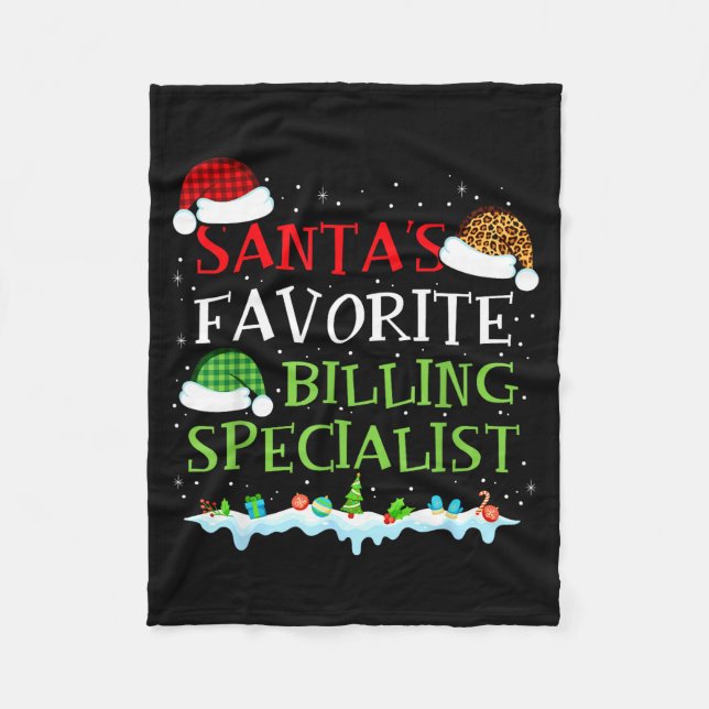Santa's Favorite Billing Specialist Fun Christmas  Fleecefilt (Framsidan)