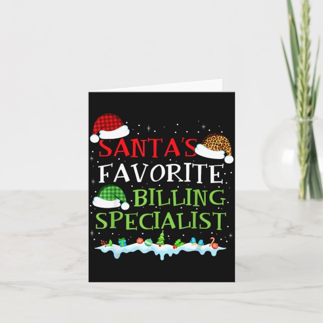Santa's Favorite Billing Specialist Fun Christmas  Kort (Framsida)