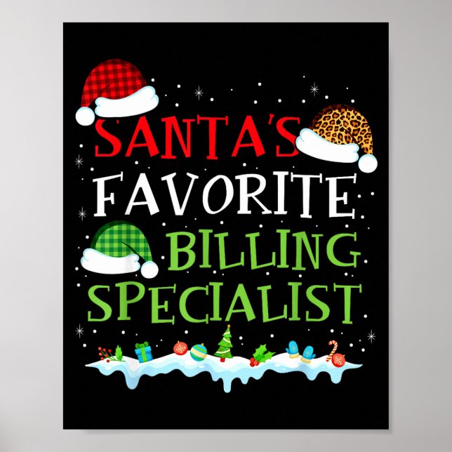 Santa's Favorite Billing Specialist Fun Christmas  Poster (Framsidan)