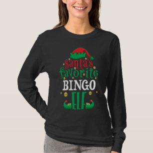 Santa's Favorite Bingo Elf-julmatchning T Shirt