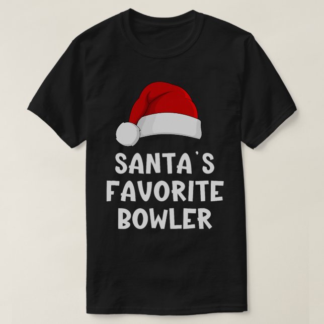 Santa's Favorite Bowlareare Julafton Bowling Playe T Shirt (Design framsida)