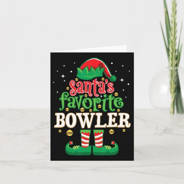 Santa's Favorite Bowlareare Julmatchning Bowling Kort (Framsida)