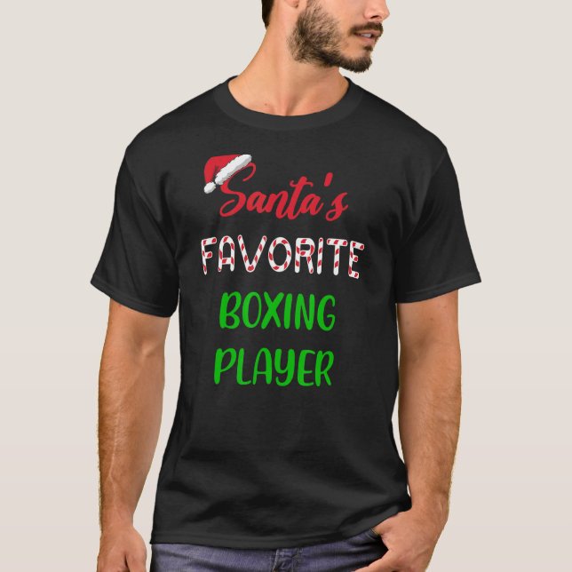 Santas Favorite Boxing Player Funny Boxing Chris T Shirt (Framsida)