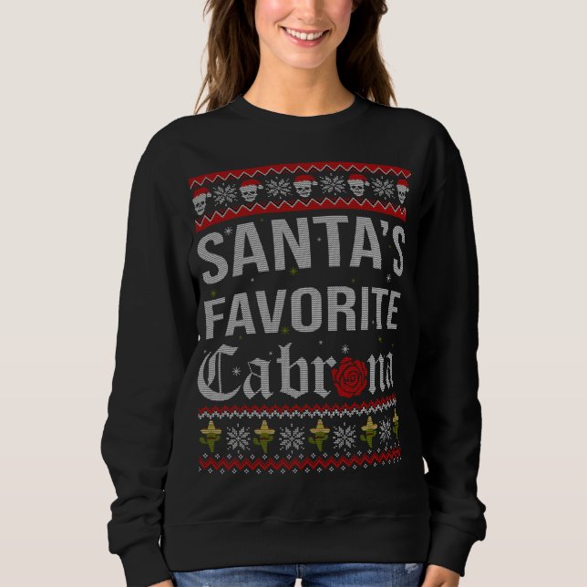 Santa's Favorite Cabrona Funny Mexikansk Ugly Jula T Shirt (Framsida)