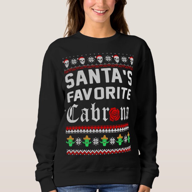 Santas Favorite Cabrona Mexiko Cactus Skull Ugly C T Shirt (Framsida)