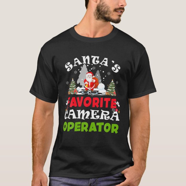 Santa's Favorite Camera Operator Funny jul G T Shirt (Framsida)