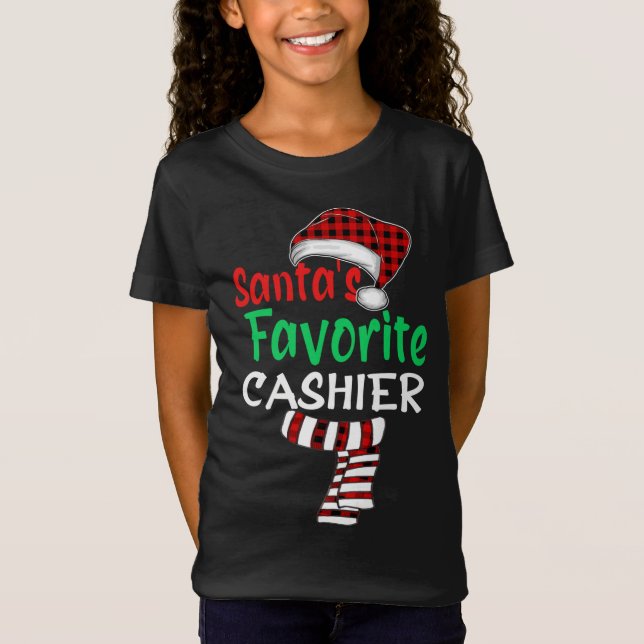 Santa's Favorite Cashier jul Santa Red Play T Shirt (Framsida)