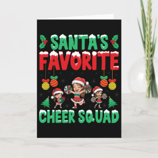 Santa's Favorite Cheer Squad Cheerleading Christma Kort