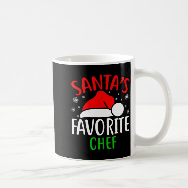 Santas Favorite Chef Funny Christmas Xmas Santa Lo Kaffemugg (Höger)