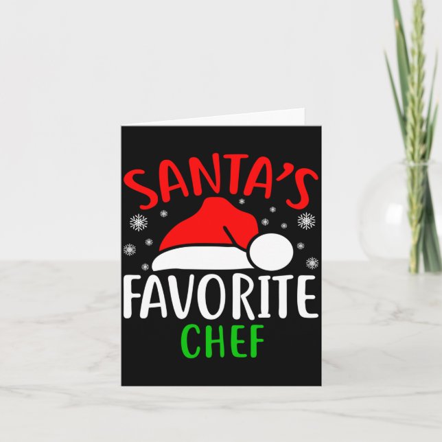 Santas Favorite Chef Funny Christmas Xmas Santa Lo Kort (Framsida)