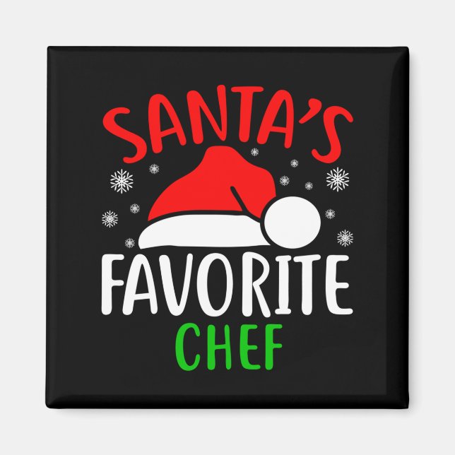 Santas Favorite Chef Funny Christmas Xmas Santa Lo Magnet (Framsidan)