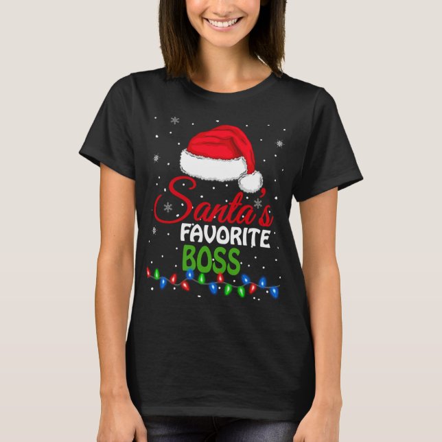 Santa's Favorite Chef Santa Hat Ljus Funny Chris T Shirt (Framsida)