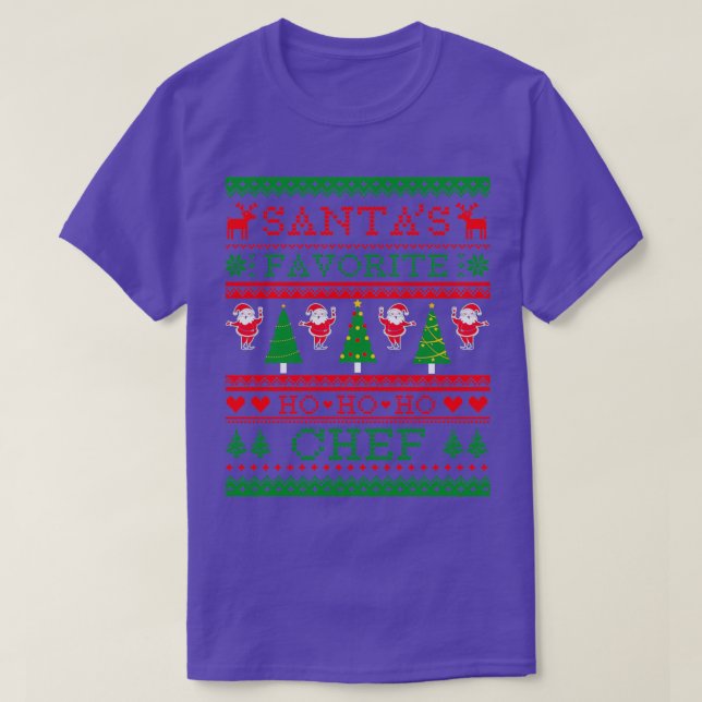 Santas Favorite chef Ugly Christmas Sweater 2020  T Shirt (Design framsida)