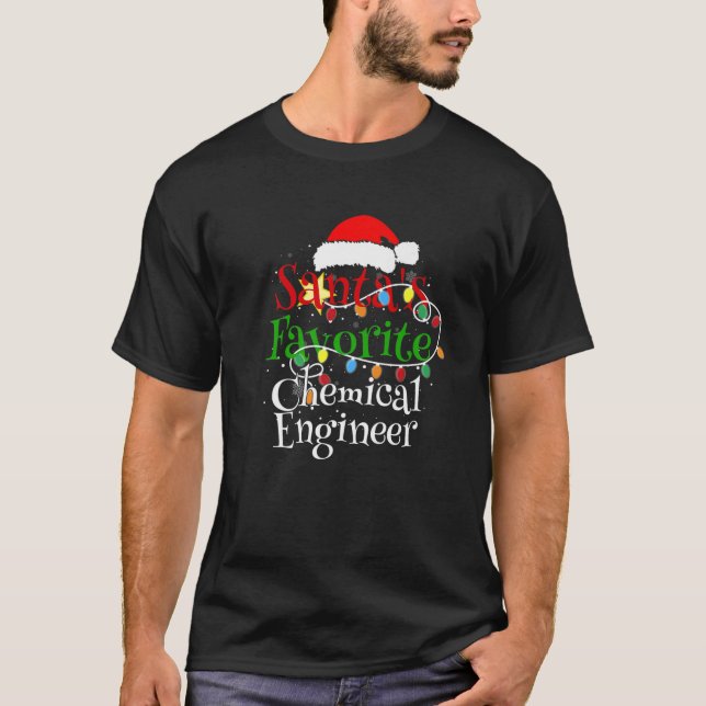 Santa's Favorite Chemical Engineer Christmas Santa T Shirt (Framsida)