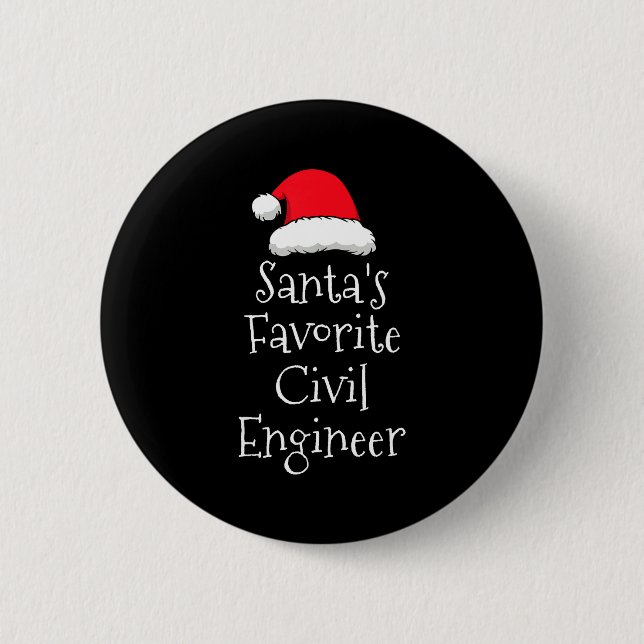 Santas Favorite Civil Engineer - Christmas Funny G Knapp (Framsida)