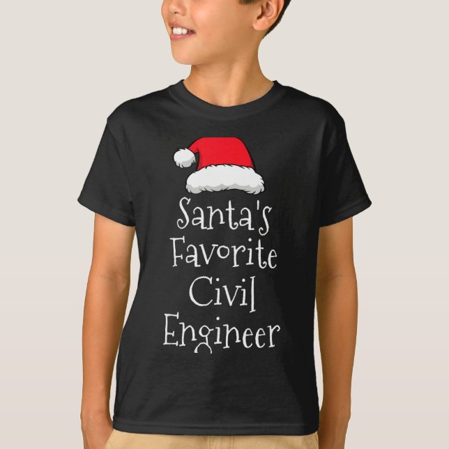Santas Favorite Civil Engineer - Christmas Funny G T Shirt (Framsida)