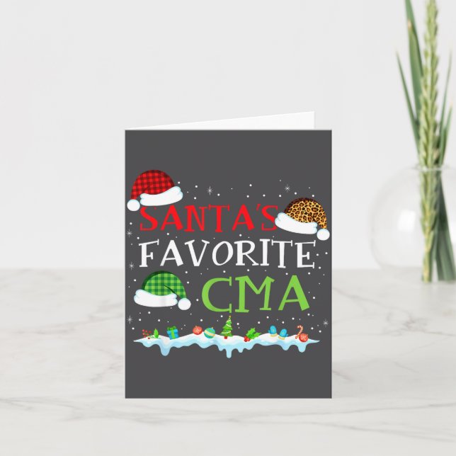 Santa's Favorite Cma Fun Christmas Medical Istant  Kort (Framsida)