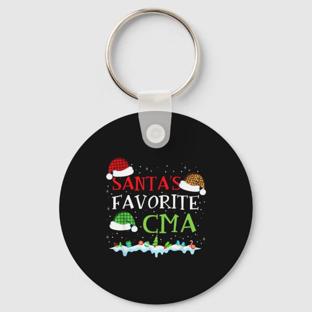Santa's Favorite Cma Fun Christmas Medical Istant  Nyckelring (Framsida)