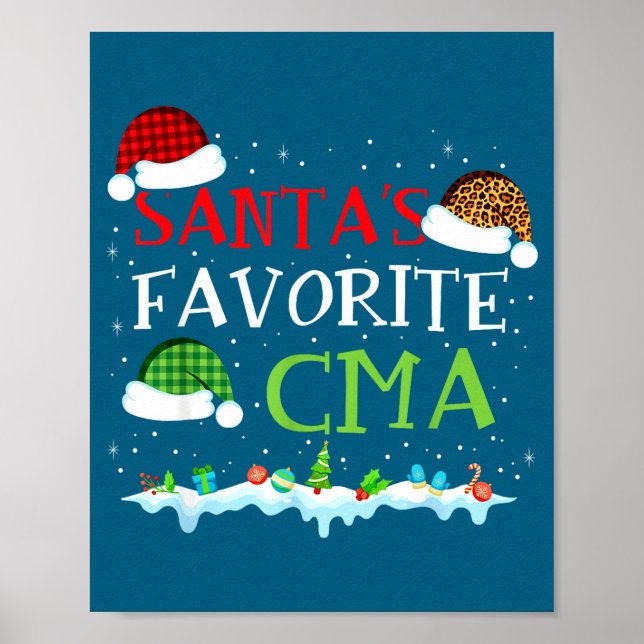 Santa's Favorite Cma Fun Christmas Medical Istant  Poster (Framsidan)