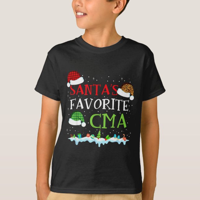 Santa's Favorite Cma Fun Christmas Medical Istant  T Shirt (Framsida)