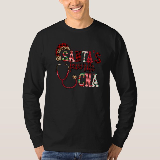 Santa's Favorite CNA Certified Nursing Assistant N T Shirt (Framsida)