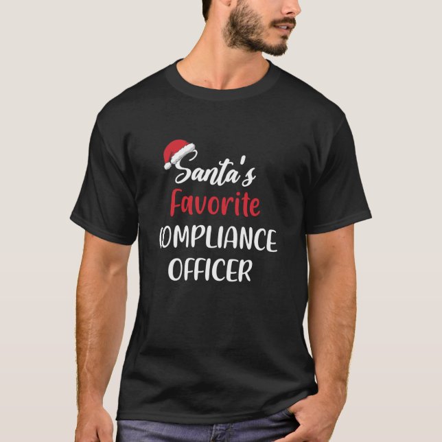 Santas Favorite Compliance Officer Julfonny T Shirt (Framsida)