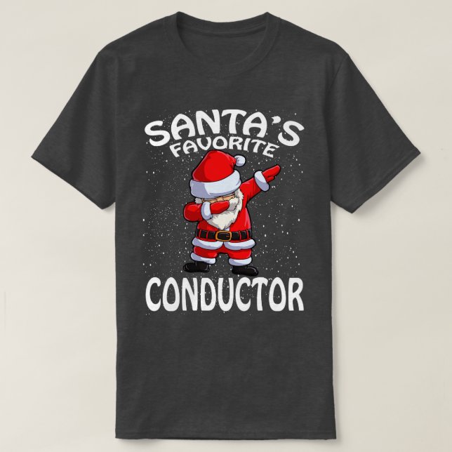 Santas Favorite Conductor jul T Shirt (Design framsida)