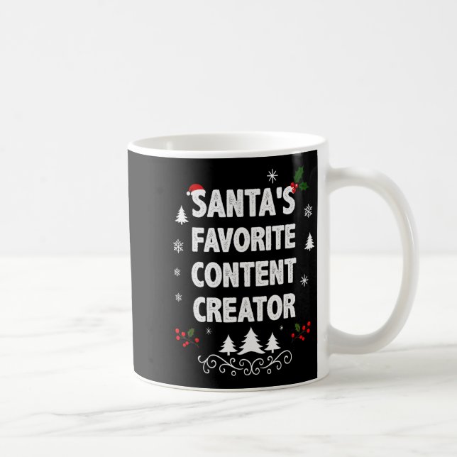 Santa's Favorite Content Creator Funny Christmas P Kaffemugg (Höger)