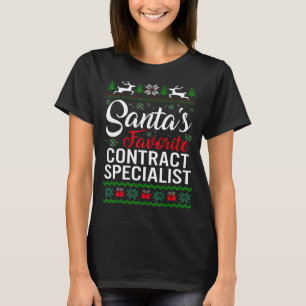 Santa's Favorite Contract Specialist Jul Ugl T Shirt