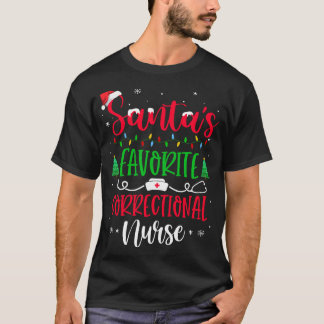 Santas Favorite Correctional Nurse Julafton Santa T Shirt