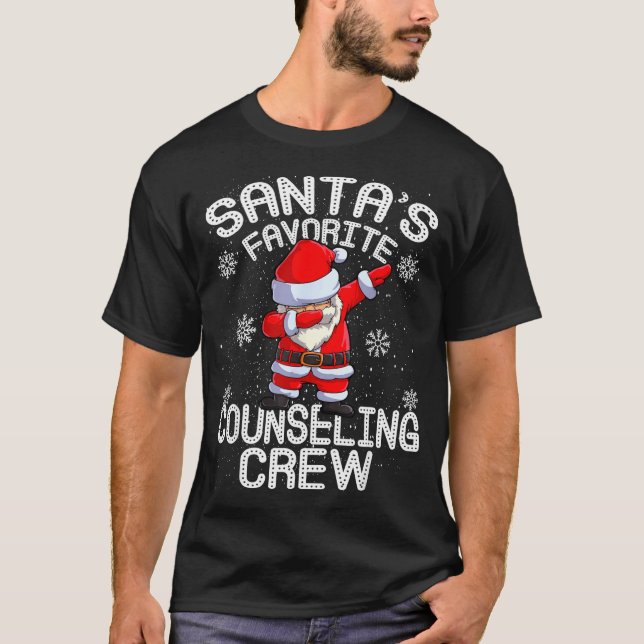 Santa's Favorite Counseling Crew Christmas  T Shirt (Framsida)