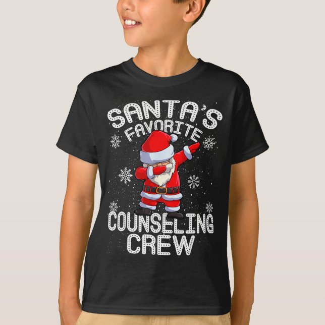 Santa's Favorite Counseling Crew Christmas  T Shirt (Framsida)