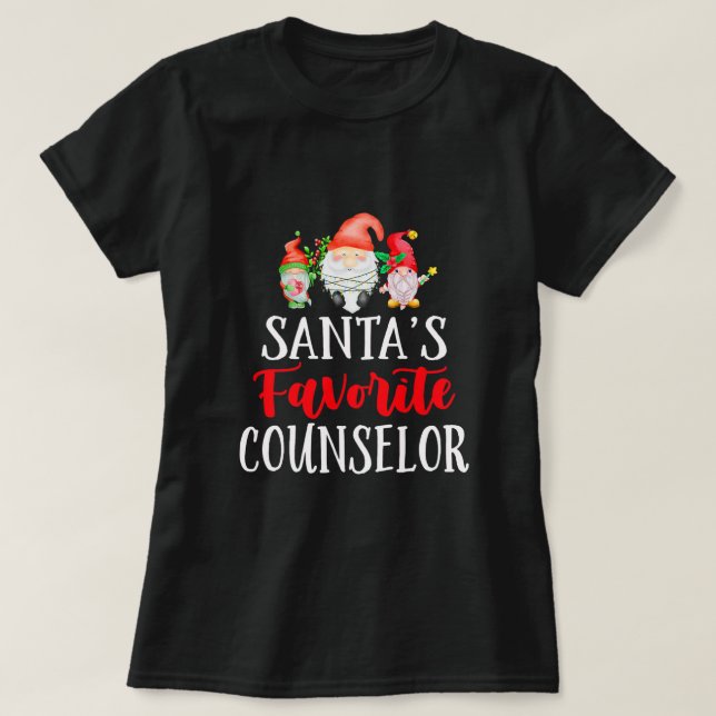 Santa's Favorite Counselor jul Gnome Santa C T Shirt (Design framsida)