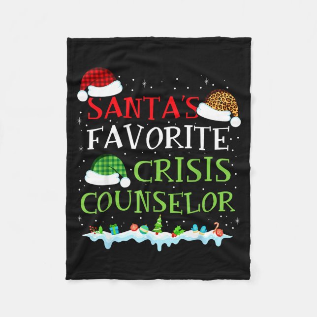 Santa's Favorite Crisis Counselor Fun Christmas  Fleecefilt (Framsidan)