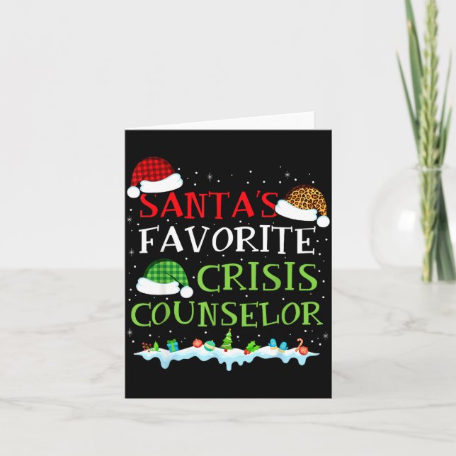 Santa's Favorite Crisis Counselor Fun Christmas  Kort (Framsida)