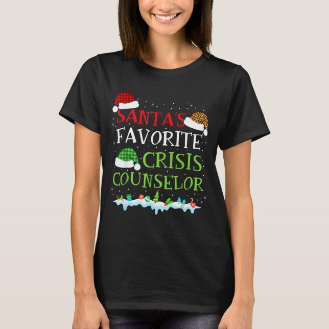 Santa's Favorite Crisis Counselor Fun Christmas  T Shirt (Framsida)
