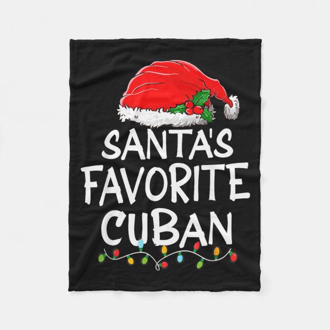 Santa's Favorite Cuban Christmas Santa Claus Tree  Fleecefilt (Framsidan)