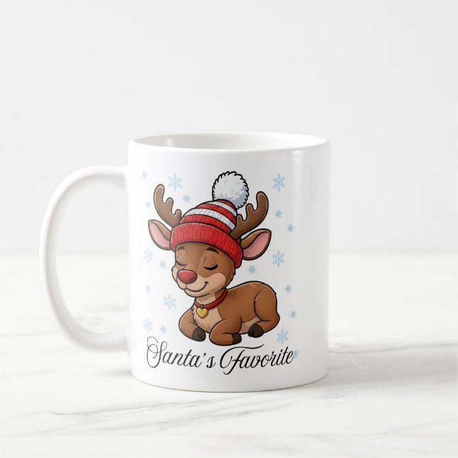 Santa's Favorite Cute Reindeer jul Mugg (Vänster)