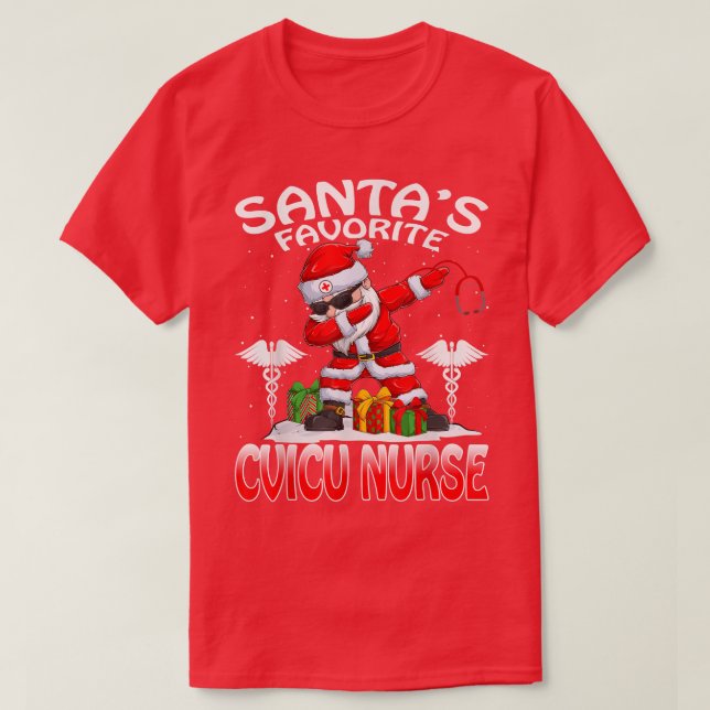 Santas Favorite CVICU Nurse jul Matching Cos T Shirt (Design framsida)