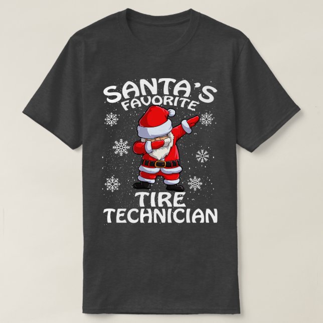 Santas Favorite Däck Technician jul T Shirt (Design framsida)