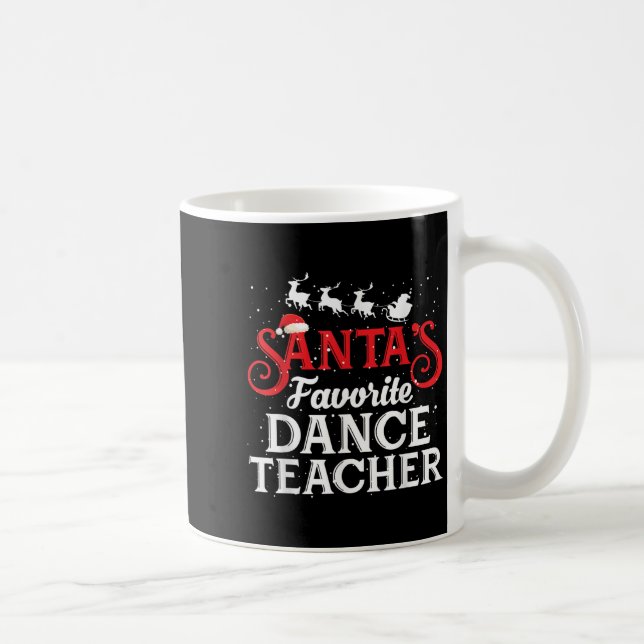 Santa's Favorite Dance Teacher Funny Christmas Men Kaffemugg (Höger)