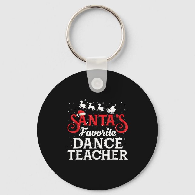 Santa's Favorite Dance Teacher Funny Christmas Men Nyckelring (Framsida)
