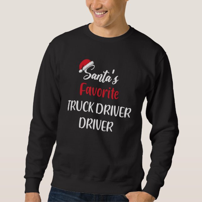 Santas Favorite Delivery Truck Driver   Christmas  Lång Ärmad Tröja (Framsida)