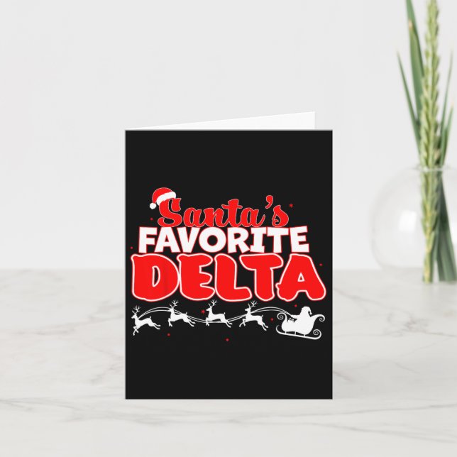 Santa's Favorite Delta jul Sorority Julafton Whi Kort (Framsida)