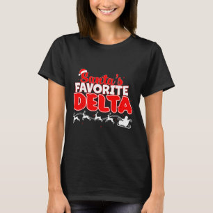 Santa's Favorite Delta jul Sorority Julafton Whi T Shirt