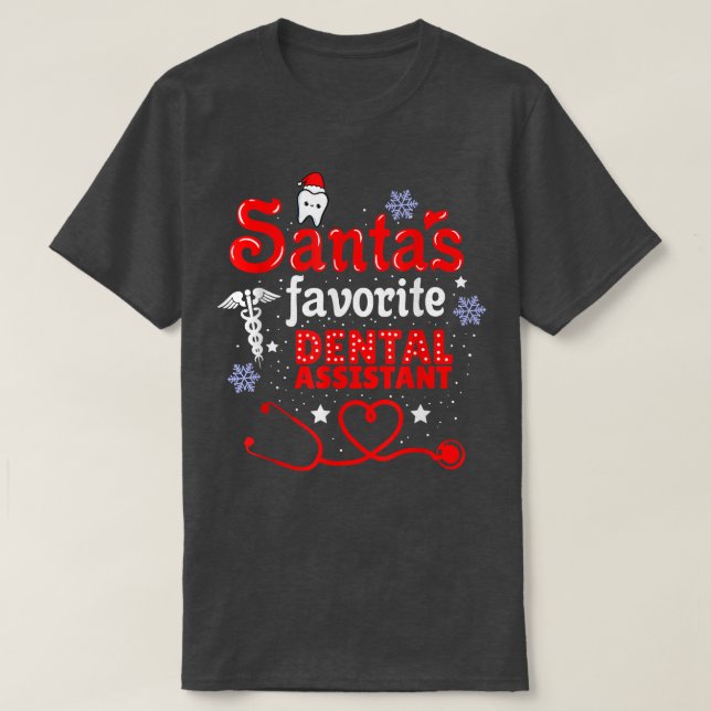 Santas Favorite Dental Assistant jul T Shirt (Design framsida)