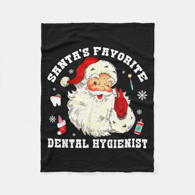 Santas Favorite Dental Hygienist Christmas Funny G Fleecefilt (Framsidan)