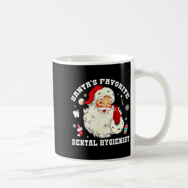 Santas Favorite Dental Hygienist Christmas Funny G Kaffemugg (Höger)