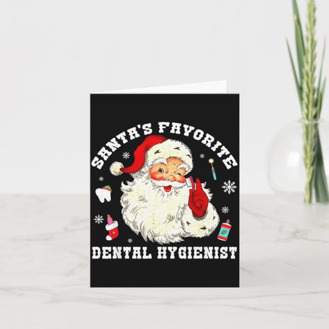 Santas Favorite Dental Hygienist Christmas Funny G Kort (Framsida)